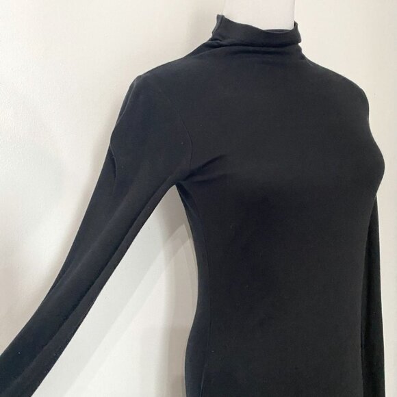 CLUB MONACO BLACK HIGH NECK LONG SLEEVES BODYCON DRESS - 0 - Picture 5 of 10